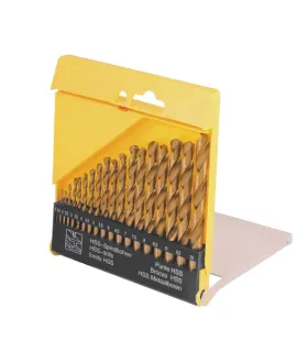 Sada vrtáků MASTERTOOL do kovu 19 ks HSS TiN 1 - 10mm plastic box TiN 11-0219