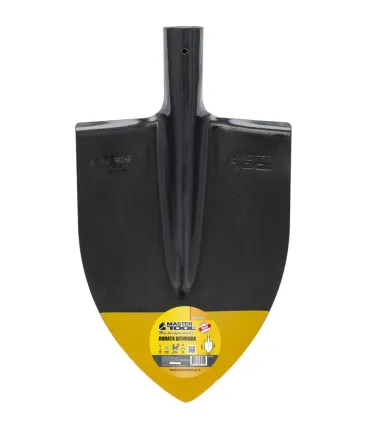 Lopata špičatá MASTERTOOL 220*300*390 mm černá/žlutá bez násady 14-6254