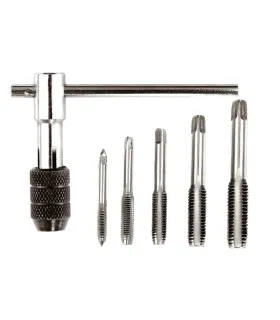 Sada závitníků MASTERTOOL M4/M5/M6/M8/M10 s vratidlem Т-type, 6 ks 15-1406