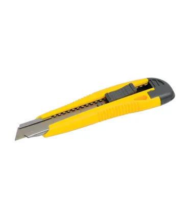 Nůž s odlamovací čepelí MASTERTOOL 18 mm, kovová vodítka, tlačítková svorka, 2 čepele 17-0106
