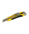 Nůž s odlamovací čepelí MASTERTOOL 18 mm, kovová vodítka, šroubovací svorka, TPR povlak, 3 čepele 17-0118