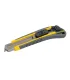 Nůž s odlamovací čepelí MASTERTOOL AUTO 18 mm, kovová vodítka, tlačítková svorka, TPR povlak, 3 čepele 17-0183