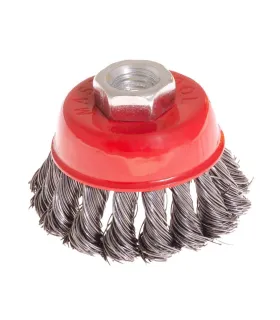 Kartáč kotoučový MASTERTOOL drátěný čelní - pletený drát Ø 65 mm М14 19-7006
