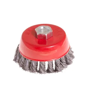 Kartáč kotoučový MASTERTOOL drátěný čelní - pletený drát Ø 85 mm М14 19-7008