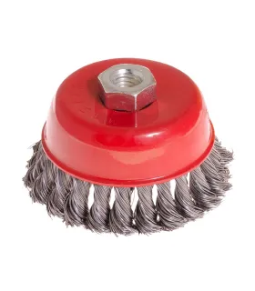 Kartáč kotoučový MASTERTOOL drátěný čelní - pletený drát Ø 100 mm М14 19-7010