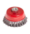 Kartáč kotoučový MASTERTOOL drátěný čelní - pletený drát Ø 100 mm М14 19-7010