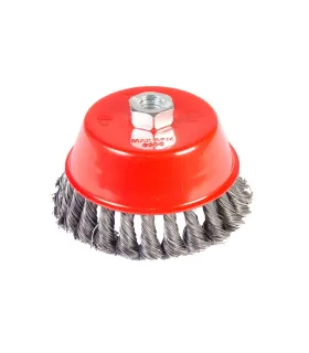 Kartáč kotoučový MASTERTOOL drátěný čelní - pletený drát Ø 125 mm М14 19-7012
