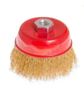 Kartáč MASTERTOOL drátěný čelní - rýhovaný mosazný drát Ø 100 mm М14 19-7110