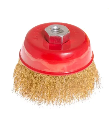 Kartáč MASTERTOOL drátěný čelní - rýhovaný mosazný drát Ø 100 mm М14 19-7110