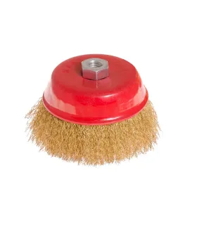 Kartáč kotoučový MASTERTOOL drátěný čelní - rýhovaný mosazný drát Ø 125 mm М14 19-7112