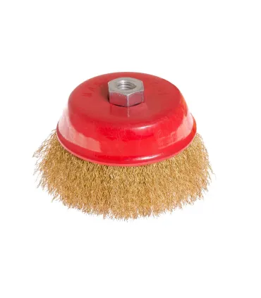 Kartáč kotoučový MASTERTOOL drátěný čelní - rýhovaný mosazný drát Ø 125 mm М14 19-7112