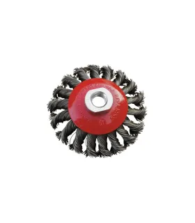 Kartáč kotoučový MASTERTOOL drátěný kruhový - pletený drát Ø 100 mm М14 19-8010