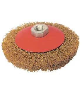Kartáč kotoučový MASTERTOOL drátěný kruhový - rýhovaný mosazný drát Ø 100 mm М14 19-8110