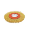 Kartáč kotoučový MASTERTOOL drátěný boční - rýhovaný mosazný drát Ø 200*32 mm 19-9220