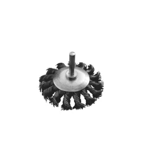 Kartáč kotoučový MASTERTOOL drátěný kruhový na vrtačku - pletený drát Ø 75 mm 19-9307
