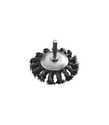 Kartáč kotoučový MASTERTOOL drátěný kruhový na vrtačku - pletený drát Ø 75 mm 19-9307