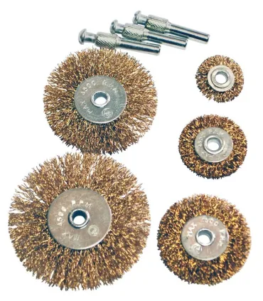 Sada drátěných mosazných kartáčů bočních na vrtačku 1/4" MASTERTOOL Ø20/40/50/63/75 mm 5 ks 19-9500