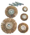 Sada drátěných mosazných kartáčů bočních na vrtačku 1/4" MASTERTOOL Ø20/40/50/63/75 mm 5 ks 19-9500
