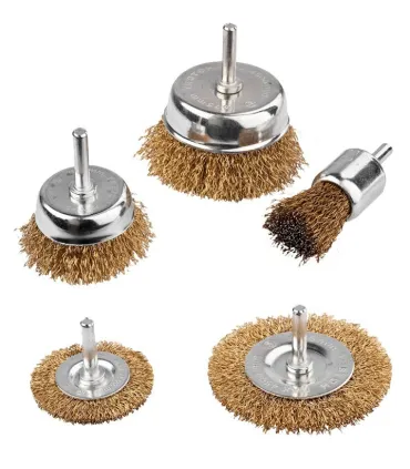 Sada drátěných mosazných kartáčů na vrtačku 1/4" MASTERTOOL Ø25/50/75// 50/75 mm, 5ks 19-9501