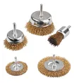 Sada drátěných mosazných kartáčů na vrtačku 1/4" MASTERTOOL Ø25/50/75// 50/75 mm, 5ks 19-9501