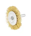 Kartáč kotoučový MASTERTOOL drátěný boční na vrtačku - rýhovaný mosazný drát Ø 50 mm 19-9705