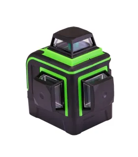 Vodováha laserová MASTERTOOL 10m ±0, 2 mm /m H/V/H+V H360°/2*V360° ±3° GREEN/510 nm třída II IP54 Li-ion/АА*3 textilní pouzdro 3