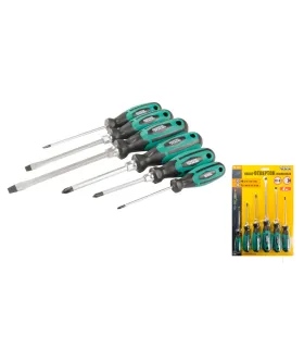 Šroubováky sada MASTERTOOL HEXAGON 6 ks PH0*75/PH1*80/PH2*100/SL 4*100/SL6*125/SL8*150 40-1152