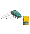 Šroubováky sada MASTERTOOL HEXAGON 6 ks PH0*75/PH1*80/PH2*100/SL 4*100/SL6*125/SL8*150 40-1152