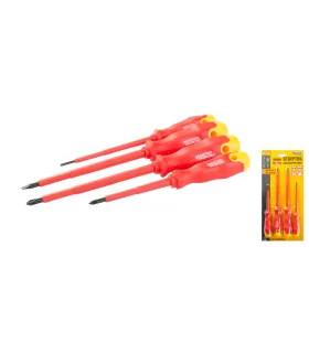 Šroubováky izolované MASTERTOOL 1000V sada 4 ks PH1*80/PH2*125/SL3*100/SL5.5*125 40-1500