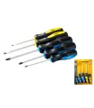 Šroubováky sada MASTERTOOL 5 ks PH0*75/PH1*75/PH2*100/SL5*75/SL6*100 40-1505