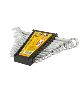 Sada klíčů MASTERTOOL SATIN FINISH očko/otevřeno 12 ks (6-14, 17, 19, 22 mm) 31 CRV 3 DIN3113 71-2112