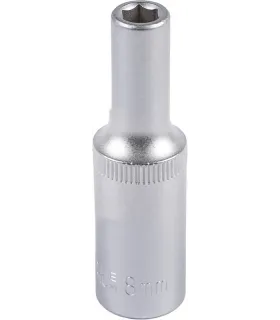 Hlavice nástrčná prodloužená 6-hranná MASTERTOOL 1/2" 8 mm L 78 mm CRV 78-0508