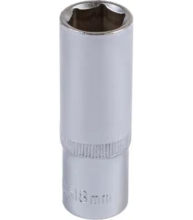 Hlavice nástrčná prodloužená 6-hranná MASTERTOOL 1/2" 18 mm L 78 mm CRV 78-0518