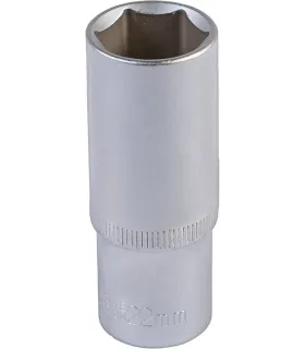 Hlavice nástrčná prodloužená 6-hranná MASTERTOOL 1/2" 22 mm L 78 mm CRV 78-0522