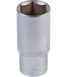 Hlavice nástrčná prodloužená 6-hranná MASTERTOOL 1/2" 27 mm L 78 mm CRV 78-0527