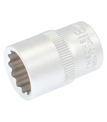 Hlavice nástrčná 12hranná MASTERTOOL 1/2" 18mm L 40mm CRV 78-0618