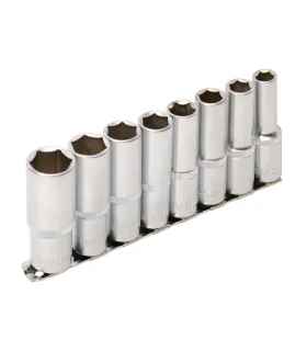 Sada hlavic nástrčných prodloužených MASTERTOOL 1/2" 10-22 mm L 78 mm CRV, 8 ks 78-1208