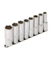 Sada hlavic nástrčných prodloužených MASTERTOOL 1/2" 10-22 mm L 78 mm CRV, 8 ks 78-1208