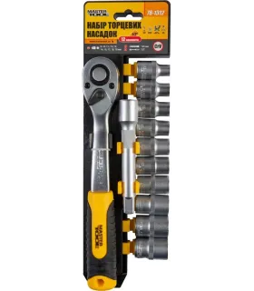 Sada hlavic nástrčných MASTERTOOL 1/2" 8-19 mm CRV ráčna 72Т 12 ks 8-19 mm CRV ráčna 72Т 12 ks 78-1312