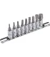 Sada bitů MASTERTOOL 1/4" TORX T10-T60, 9dílná (T10/15/20/27/30/40/45/50/60) 78-1400