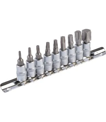 Sada bitů MASTERTOOL 1/4" TORX T10-T60, 9dílná (T10/15/20/27/30/40/45/50/60) 78-1400