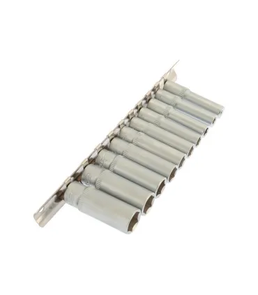 Sada hlavic hlavic nástrčných prodloužených MASTERTOOL 1/4" 4-13 mm L 48 mm CRV, 10 ks 78-1411