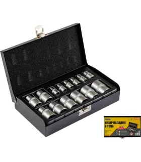 Sada hlavic nástrčných MASTERTOOL 1/4" E4-E10 1/2" E10-E22 14 ks v kovovém kufříku 78-1414