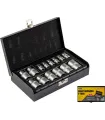 Sada hlavic nástrčných MASTERTOOL 1/4" E4-E10 1/2" E10-E22 14 ks v kovovém kufříku 78-1414