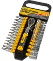 Sada hlavic nástrčných MASTERTOOL PROFI 1/4" 4-14 mm CrV, TORX, PH, HEX, SL, ráčna 72Т, nástavec 28 ks 78-1428