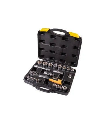 Sada hlavic nástrčných MASTERTOOL PROFI 1/2" 10-32 mm CRV ráčna 72Т 21 ks 78-4021-PF