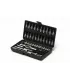 Sada nástrčných hlavic MASTERTOOL 1/4" 4-14 mm CrV ráčna 24Т 46 ks 78-6046