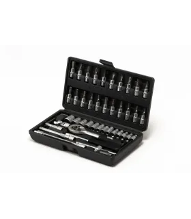 Sada nástrčných hlavic MASTERTOOL 1/4" 4-14 mm CrV ráčna 24Т 46 ks 78-6046