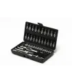 Sada nástrčných hlavic MASTERTOOL 1/4" 4-14 mm CrV ráčna 24Т 46 ks 78-6046