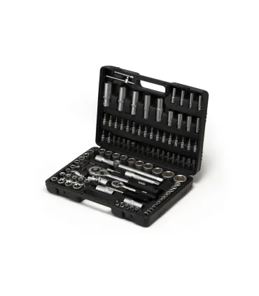 Sada nástrčných hlavic MASTERTOOL 1/4" - 1/2" CrV ráčna 24Т 108 ks 78-7108